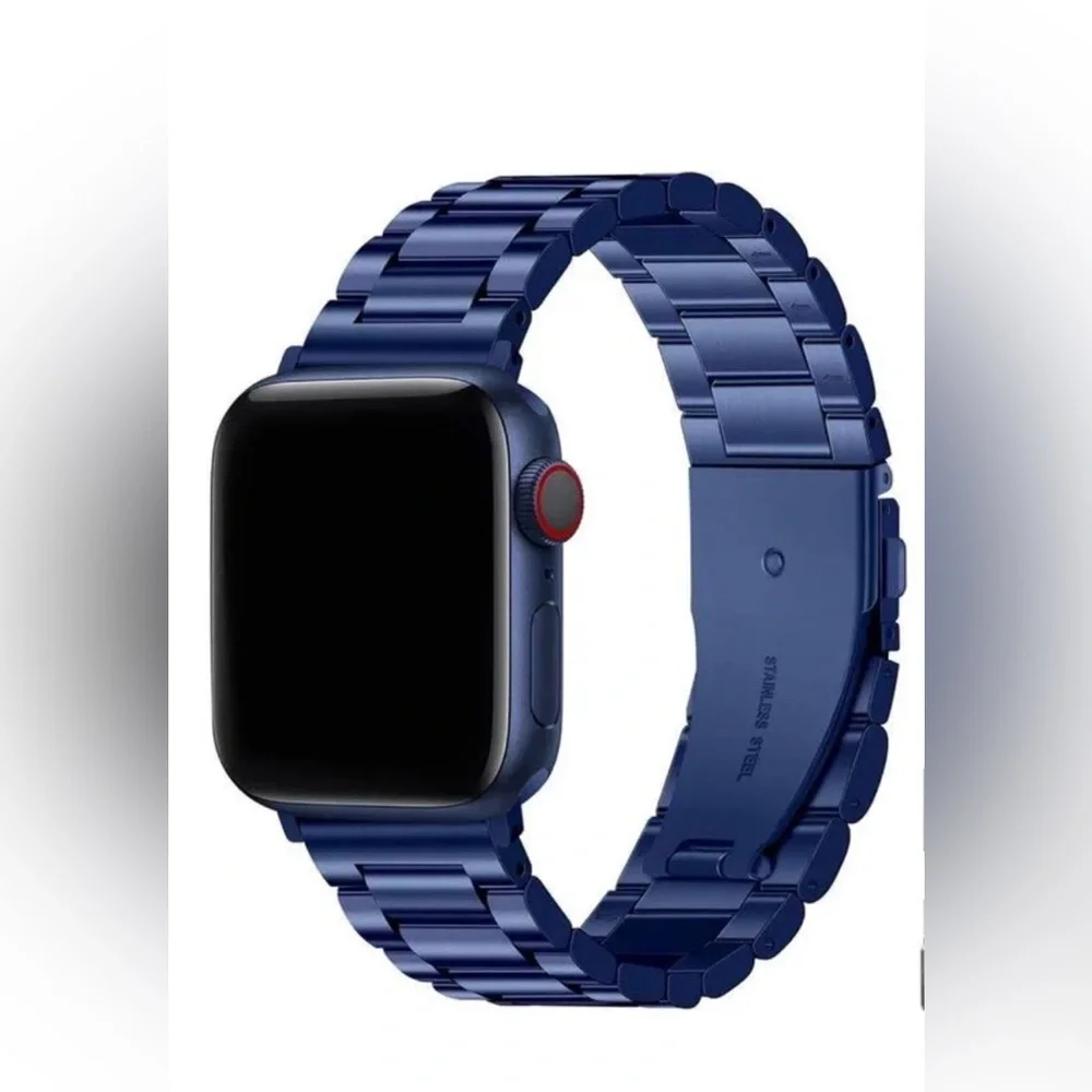 Fullmosa Luxury Apple Watch Band Blue Stainless Steel Fits SE 1 - 9